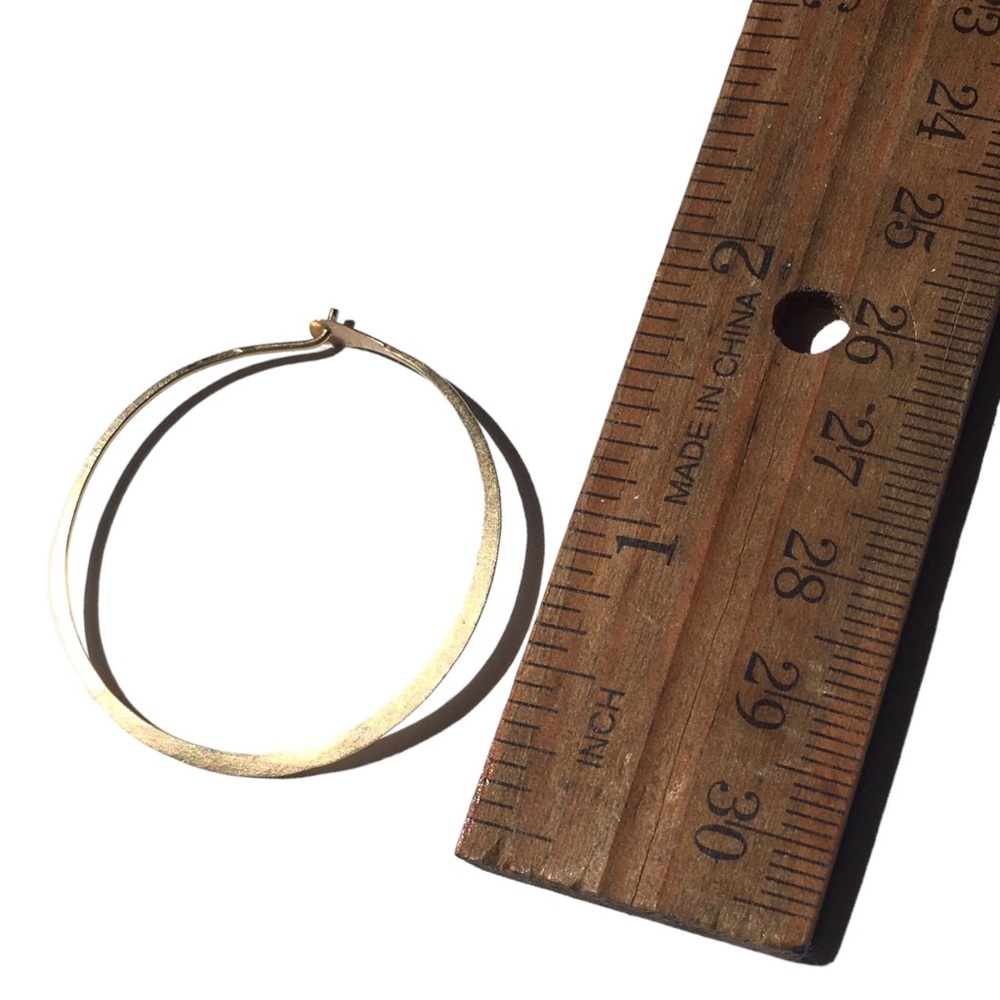 Vintage Solid Gold Hoops 1” Diameter - image 6